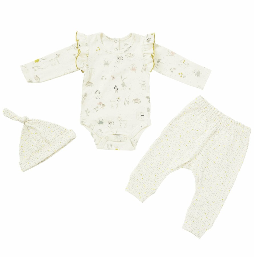 Gifting Pehr Clothing Sets | Ruffle 3-Piece Set Magical Forest