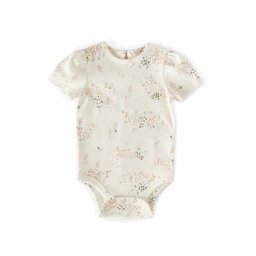 Nursery Pehr Canada Flower Patch | Short Sleeve Puff One-Piece Flower Patch