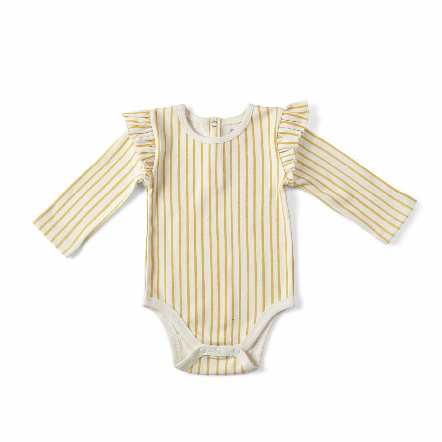 Organic Clothing Pehr One-Pieces | Long Sleeve Ruffle One-Piece