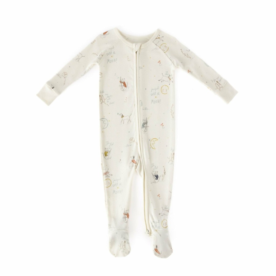 Organic Clothing Pehr Canada Sleepers & Pajamas | Ribbed Baby Sleeper (0 - 12 Mos.) Over The Moon