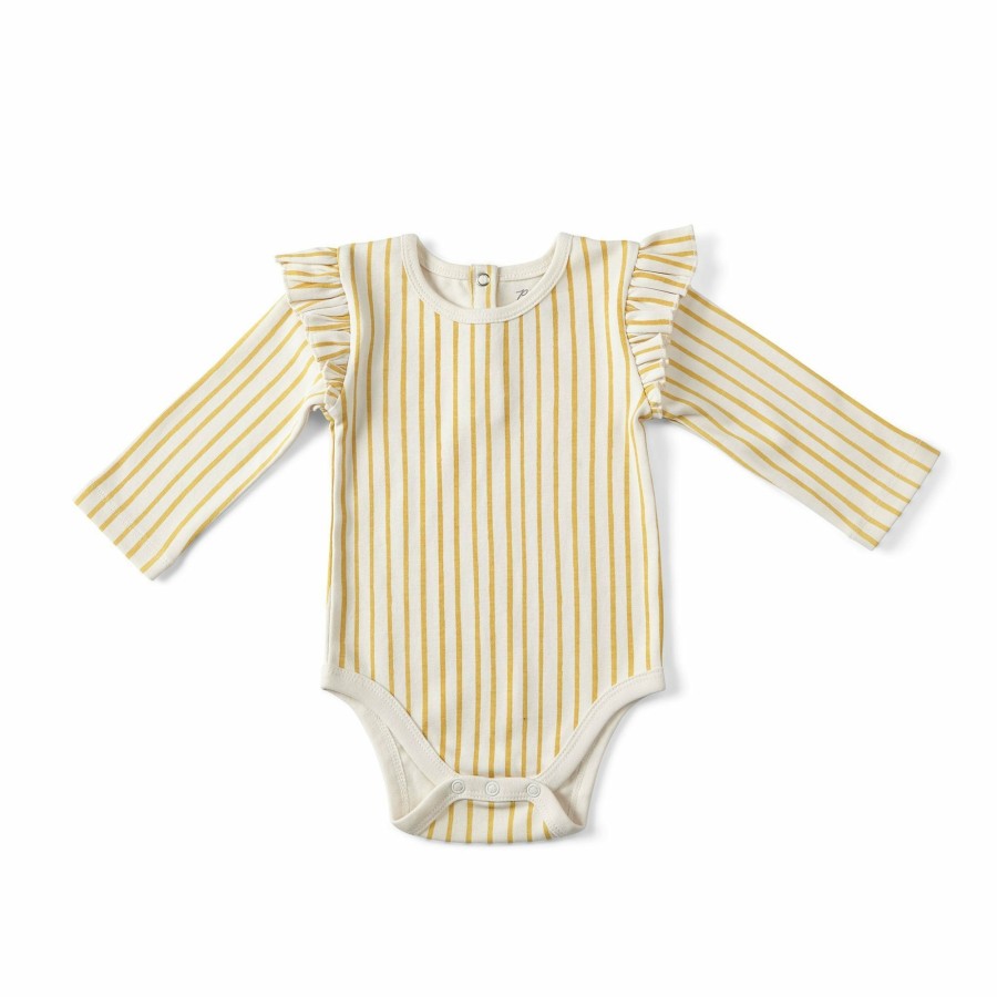 Organic Clothing Pehr One-Pieces | Long Sleeve Ruffle One-Piece