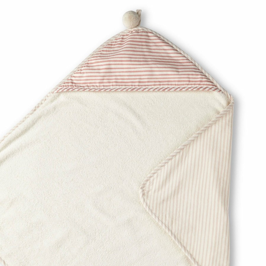 Nursery Pehr Bath Towels | Striped Hooded Towel